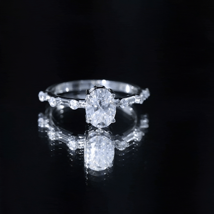 Lab Grown Diamond 6X8 MM Oval Solitaire Engagement Ring