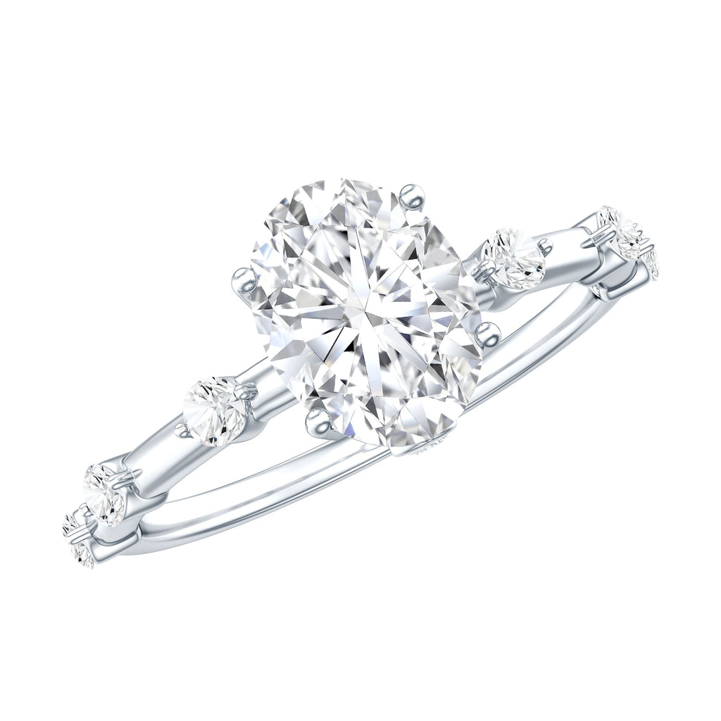 Lab Grown Diamond 6X8 MM Oval Solitaire Engagement Ring