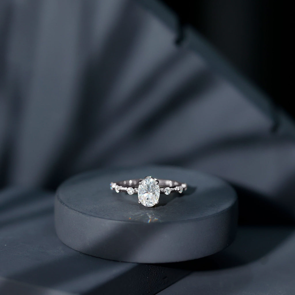 Lab Grown Diamond 6X8 MM Oval Solitaire Engagement Ring