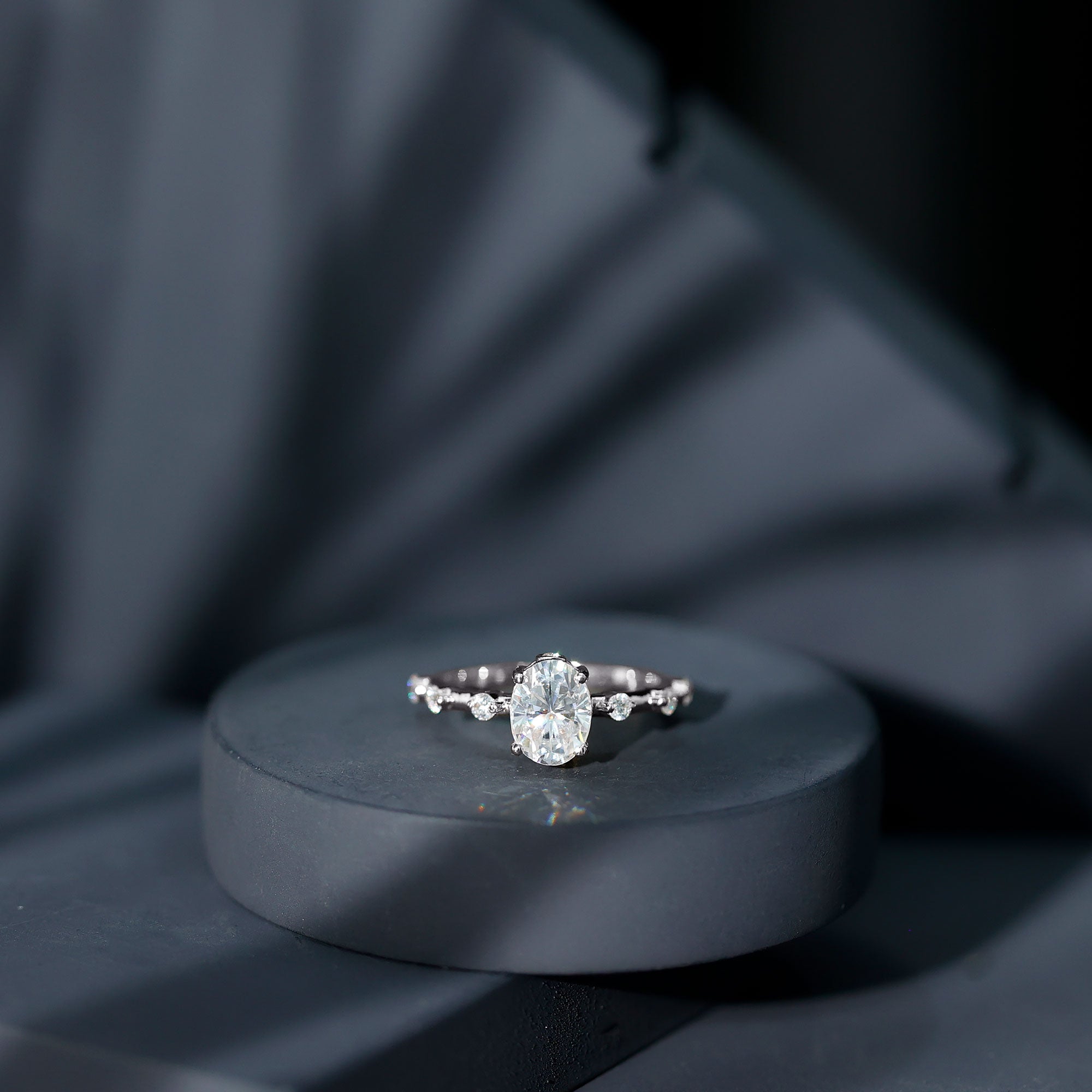 Lab Grown Diamond 6X8 MM Oval Solitaire Engagement Ring