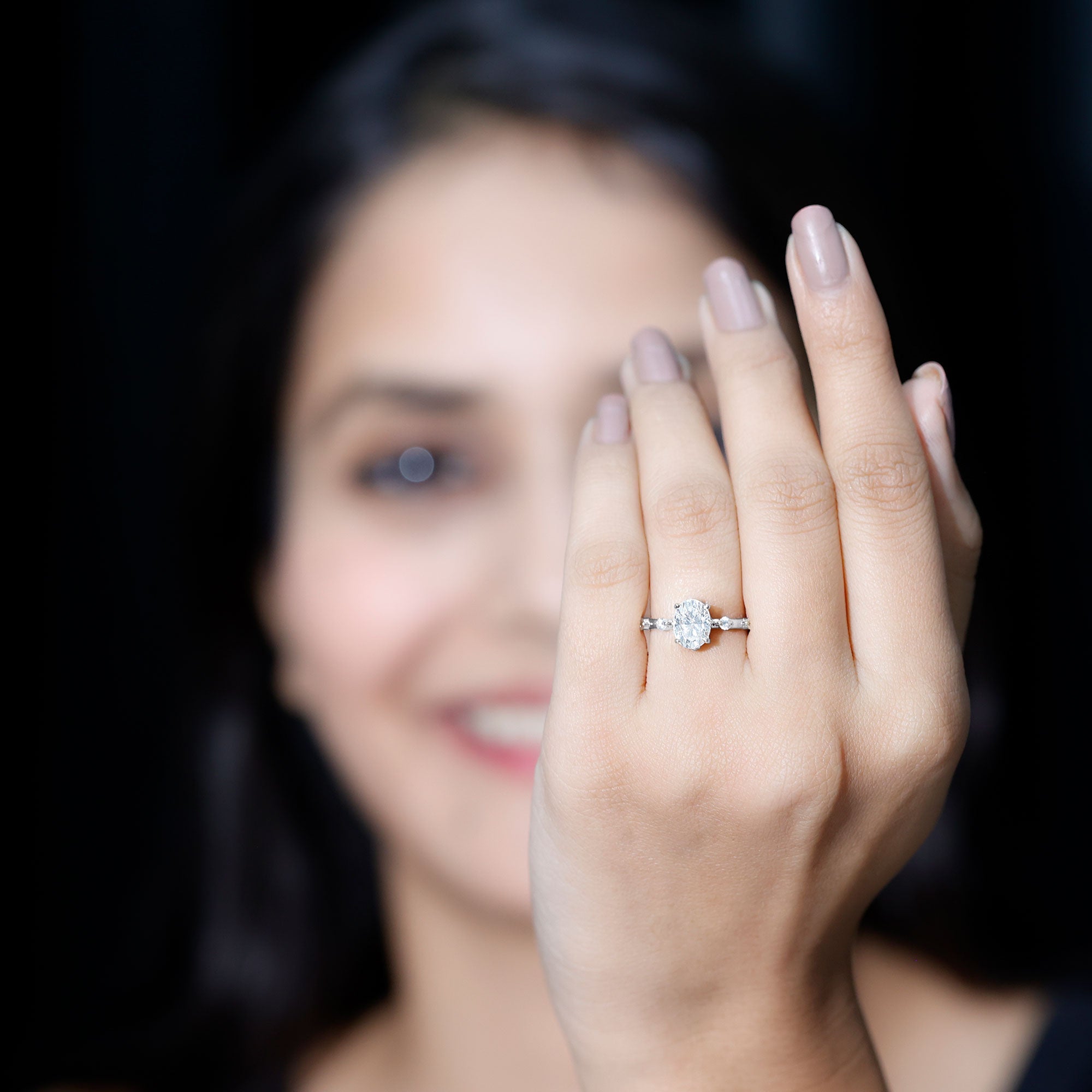 Lab Grown Diamond 6X8 MM Oval Solitaire Engagement Ring