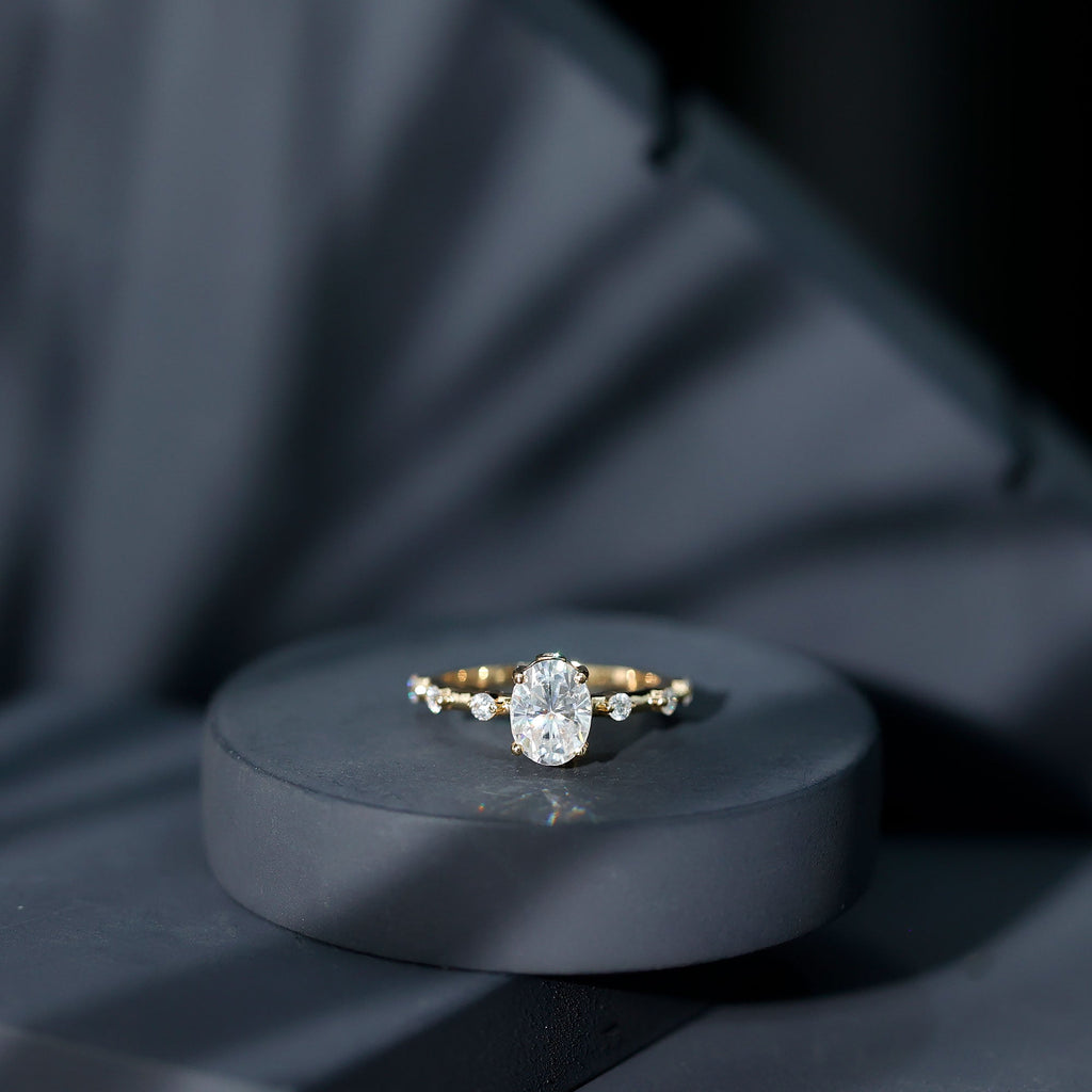 Lab Grown Diamond 6X8 MM Oval Solitaire Engagement Ring