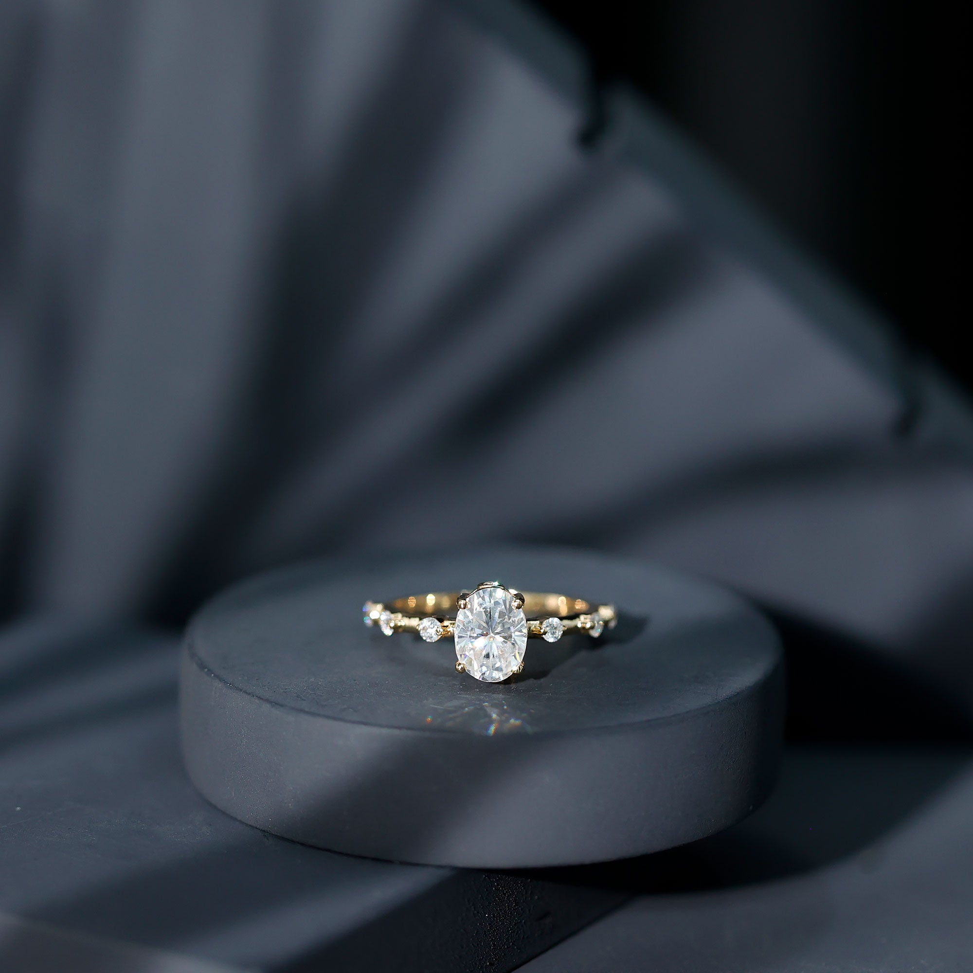 Lab Grown Diamond 6X8 MM Oval Solitaire Engagement Ring